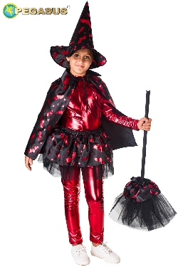 CAPPELLO+MANTELLO STREGA ROSSA